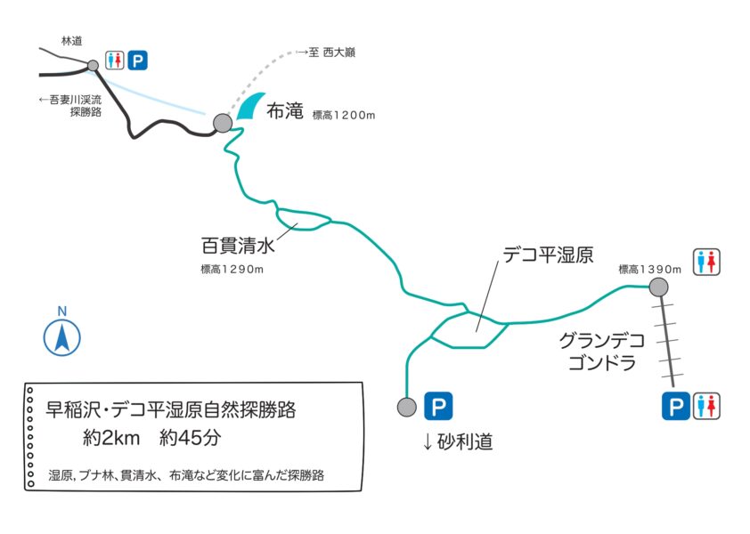 コースno 9 早稲沢 デコ平探勝路 トレッキングコース 裏磐梯ビジターセンター